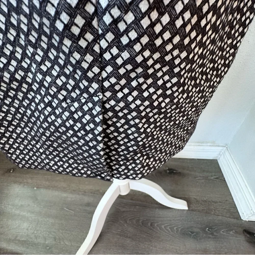 Coldwater Creek Skirt Dressy Black White Geometric A Line SZ 10 NWT